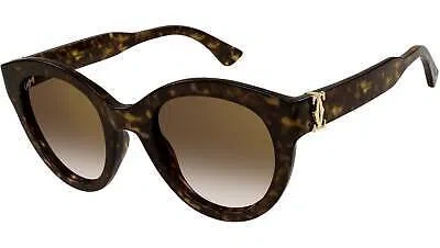 Pre-owned Cartier Ct0436s-002 Havana Sunglasses In Brown