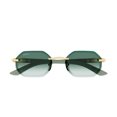 Cartier Ct0439s 004 Sunglasses In Green