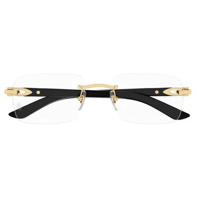 Cartier Ct0453o-002gold-white-transparent In Black