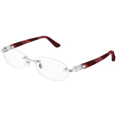 Cartier Ct0455oj001 Silver Burgundy Trans