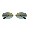 Cartier Gradient Metal Rectangle Sunglasses In Blue