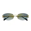 Cartier Gradient Metal Rectangle Sunglasses In Gold