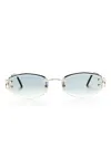 Cartier Frameless Rectangle-shape Sunglasses In 金色