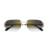 Cartier Ct0468s Décor C Classique 001 Gold Grey Sunglasses In Gold