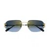 Cartier Ct0468s Décor C Classique 002 Gold Blue Sunglasses In Multi