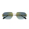 Cartier Ct0468s Signature C De  003 Gold Green Sunglasses In Green