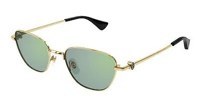 Pre-owned Cartier Ct0469s-003 Gold Gold Green Sunglasses