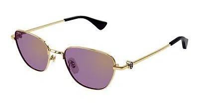 Pre-owned Cartier Ct0469s-004 Gold Gold Violet Sunglasses In Purple