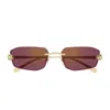 Cartier Ct0474s Panthère De  002 Gold Red Sunglasses In Neutral