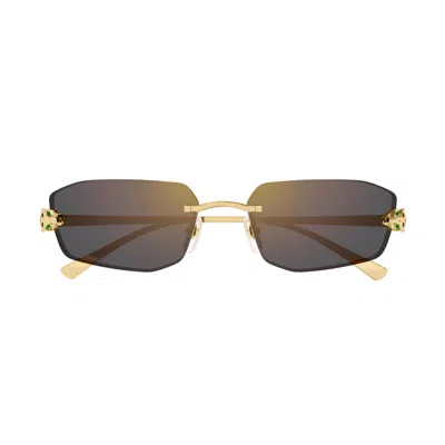 Cartier Ct0474s Panthère De  Sunglasses In Gold