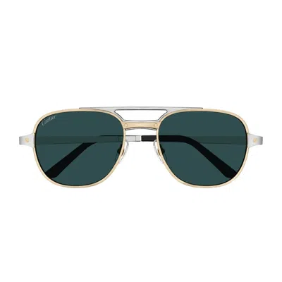 Cartier Ct0477s Santos De Sunglasses In Silver