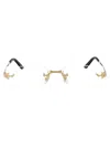 Cartier Signature C De  Rectangular Glasses In 001 Gold Gold Transparent