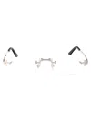 Cartier Signature C De  Rectangular Glasses In 002 Silver Silver Transparent