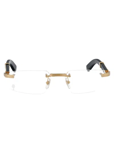 Cartier Ct0485o Glasses In 001 Gold Black Transparent