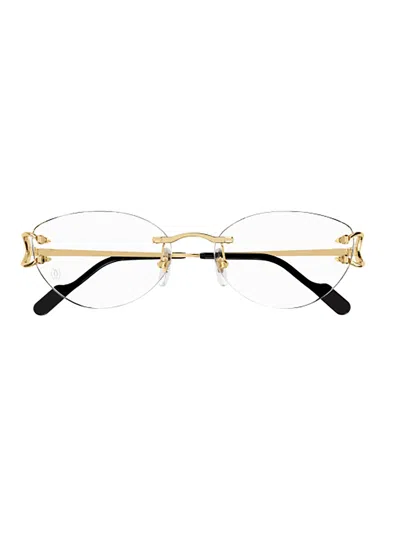 Cartier Ct0487o Eyewear In 001 Gold Gold Transparent