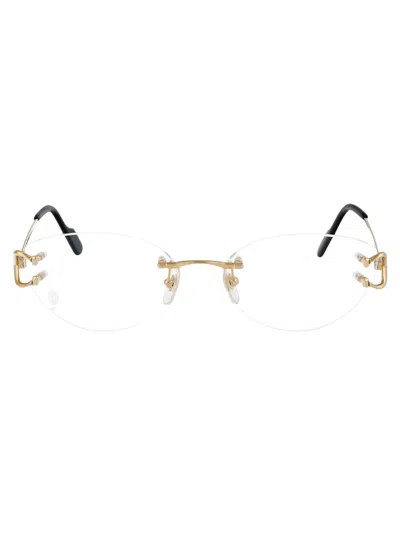 Cartier Ct0487o Glasses In 001 Gold Gold Transparent