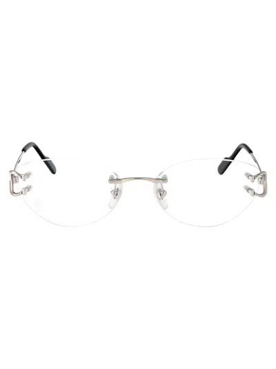 Cartier Ct0487o Glasses In 002 Silver Silver Transparent