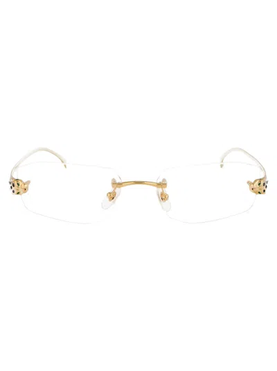 Cartier Ct0494o Glasses In 001 Gold Gold Transparent