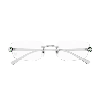 Cartier Ct0494o Panthère De  002 Silver Glasses