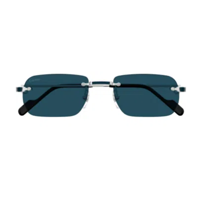 Cartier Ct0498s-004silver-silver-blue In Metallic