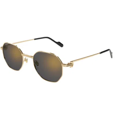 Cartier Ct0500s-001 Gold-gold-grey In Multi