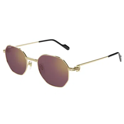 Cartier Ct0500s-002 Gold-gold-red In Multi