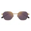 Cartier Ct0500s-004 Gold-gold-violet In Multi