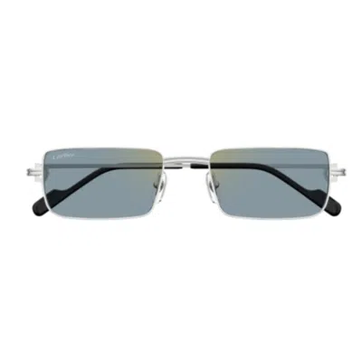 Cartier Ct0501s-004silver-silver-light Blue In Metallic