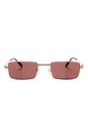 Cartier Sonnenbrille Mit Eckigem Gestell In 金色