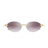 Cartier Oval Frame Sunglasses In Oro
