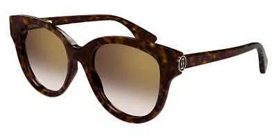 Pre-owned Cartier Ct0506s-002 Havana Sunglasses In Brown