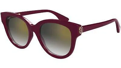 Pre-owned Cartier Ct0506s-003 Burgundy Sunglasses In Gray