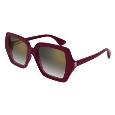 Pre-owned Cartier Ct0507s-003 Burgundy Sunglasses In Gray