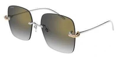 Pre-owned Cartier Ct0508s-002 Silver Sunglasses In Gray