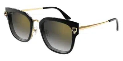 Pre-owned Cartier Ct0509sa-001 Black Sunglasses In Gray