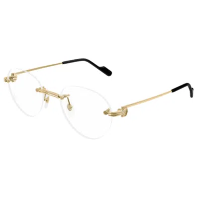 Cartier Ct0514o-001 Gold-gold-transparent In Multi