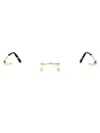 Cartier Signature C De  Rectangular Glasses In Gold Gold Transparent