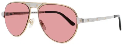 Cartier Ct0533s Men's Metal Sunglasses 58-16-145 In Gray