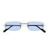 Cartier Ct0535s Première De  005 Silver Light Blue Sunglasses