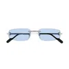 Cartier Ct0535s005-silver-silver-light Blue In Pattern