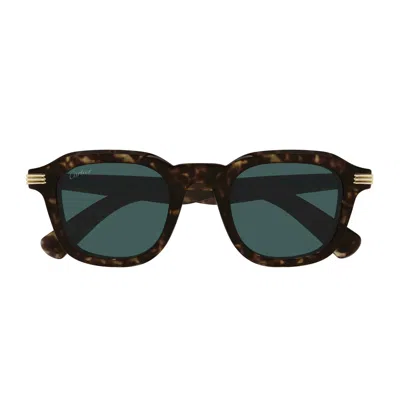 CARTIER CARTIER CT0536S PREMIÈRE DE CARTIER 002 HAVANA GREEN SUNGLASSES