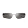 Cartier Rimless Metal Rectangle Sunglasses