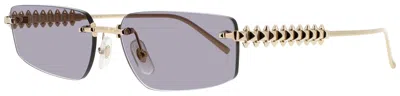 Cartier Ct0544s Unisex Metal Sunglasses 58-16-140 In 001 - Gold / Grey