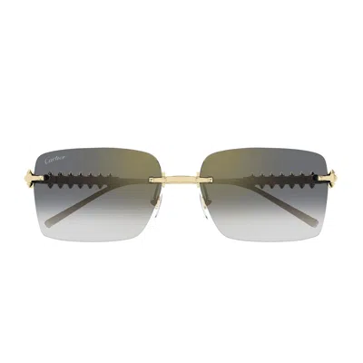 Cartier Ct0545s Clash De  001 Gold Grey Sunglasses