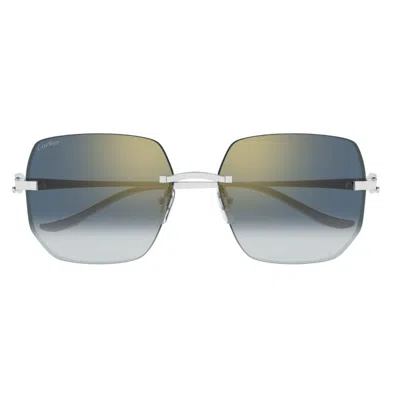 Cartier Ct0549s003 Silver Silver Blue