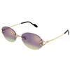Cartier Ct0551s006 Gold Gold Violet In Multi