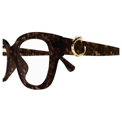 Cartier Ct0566o-006havana-havana-transparent In Brown