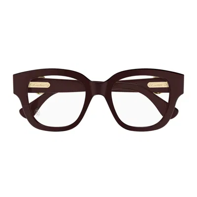 Cartier Ct0566o Panthère C De  007 Red Transparent Glasses