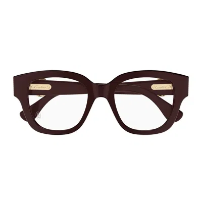 Cartier Ct0566o Panthère C De Eyeglasses In Red