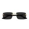 Cartier Rectangle-frame Sunglasses In Black